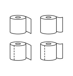 Toilet Paper Linear Icons Set Roll