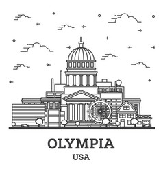 Outline Olympia Washington City Skyline