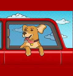 Dog In Car Window Pop Art