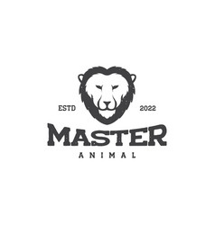 Head Lion Hipster Vintage Minimal Logo Design