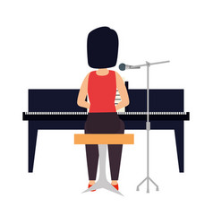 Woman Playing Grand Piano Character