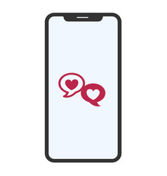 A Mobile Phone Icon With Heart Messages