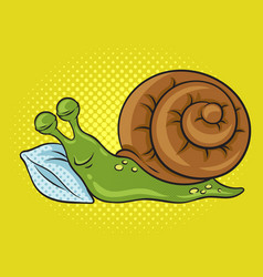 Cartoon Snail Sleep On Pillow Pinup Pop Art