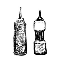 Hand Drawn Of Bbq Sauce Bottles