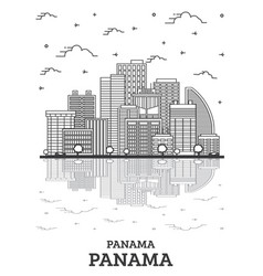 Outline Panama City Skyline With Modern Buildings