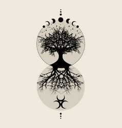 Sacred Tree And Crescent Moon Moon Phases Of Life