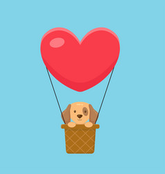 Cute Dog Hot Air Balloon Cartoon