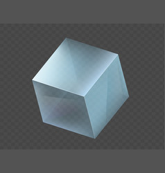 Glass Empty Cube Isolated On Transparent