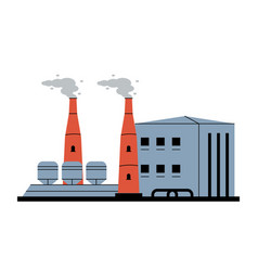 Industry Plant With Smoking Chimneys