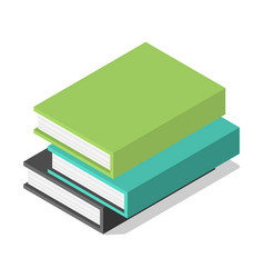 Pack Of Books On Table Icon Isometric Style