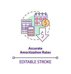 Accurate Amortization Rates Concept Icon