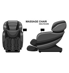 Black Massage Chair Realistic Cartoon Isolated