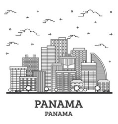 Outline Panama City Skyline With Modern Buildings