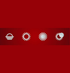 Set Sunset And Eclipse Of The Sun Icon