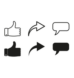 Thumbs Up And With Repost Comment Icons