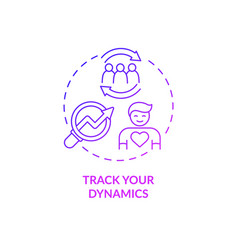 Track Your Dynamics Purple Gradient Concept Icon