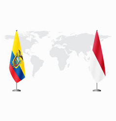 Ecuador And Monaco Flags For Official Meeting