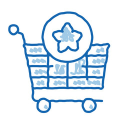 Flower Shop Cart Doodle Icon Hand Drawn