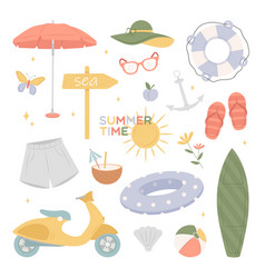 Collection Of Summer Beach Elements