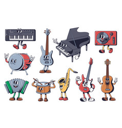 Cartoon Musical Instrument Characters Music