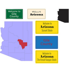 Us Arizona State Gila County Map And Road Sign