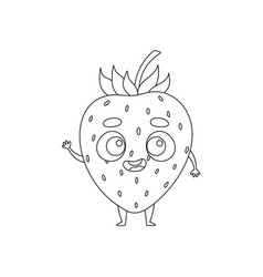 Coloring Page Funny Strawberry Book