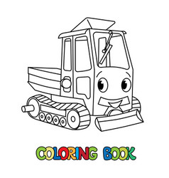 Funny Small Mini Tractor With Eyes Coloring Book