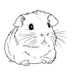 Hamster Black And White Hand Drawn