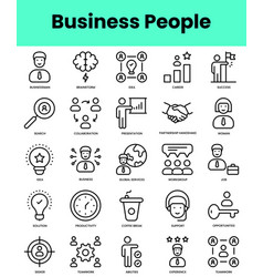 Set Of Business People Icons Linear Style Icon