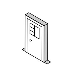 Door With Window Isometric Icon