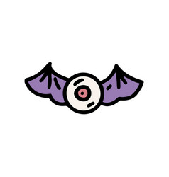 Flying Eye Color Doodle Simple Icon