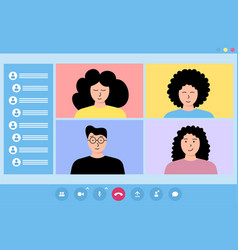 Group Of People Used Video Call Application