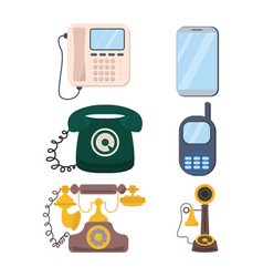 Modern And Retro Telephones Icon Big Set Cell