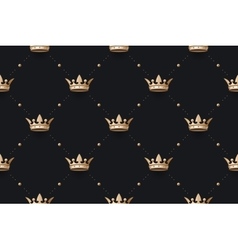 Seamless Gold Patter And King Crown With Diamond