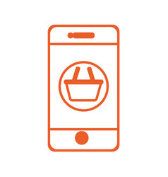 Smartphone With Shopping Basket Ecommerce