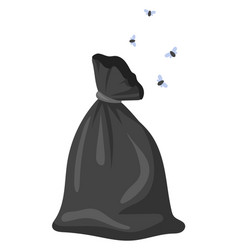 Stinky Trash In Black Plastic Bag Cartoon Icon