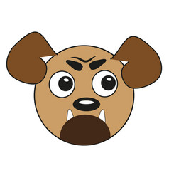 Brown Dog Head On A White Background