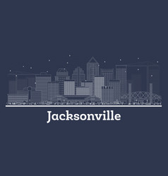 Outline Jacksonville Florida City Skyline