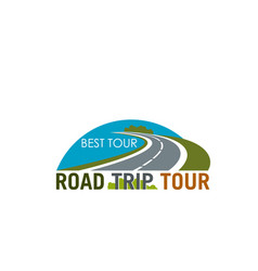 Road Trip Tour Symbol Design With Coastal Highway