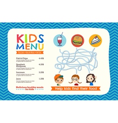 Cute Colorful Kids Meal Menu Placemat Template