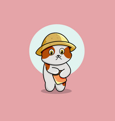 Cute Dog With Hat Animal Cartoon