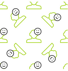 Line Good Mood Icon Isolated Seamless Pattern