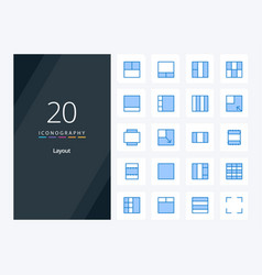 20 Layout Blue Color Icon For Presentation