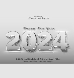 2024 Editable Text Effect 3d Modern Silver Style