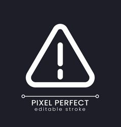 Caution Sign Pixel Perfect White Linear Ui Icon