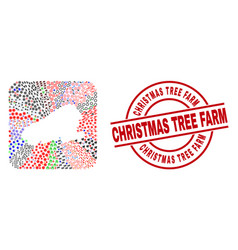 Christmas Tree Farm Stamp And Kahoolawe Island Map