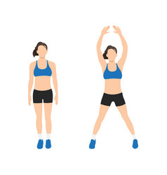 Woman Doing Jumping Jacks Exercise