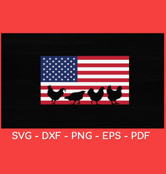 4th Of July American Flag Chicken Usa Svg