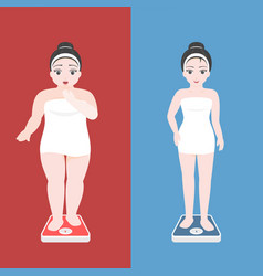 Overweight Women In Towel On Scale