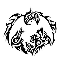 Black Tribal Tattoo Pattern Around Griffin